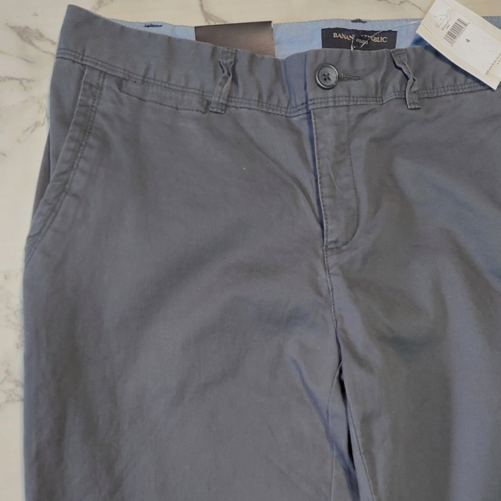 NWT Banana Republic Slate Gray Boyfriend Chino Pants, Size 4 - Picture 5 of 9